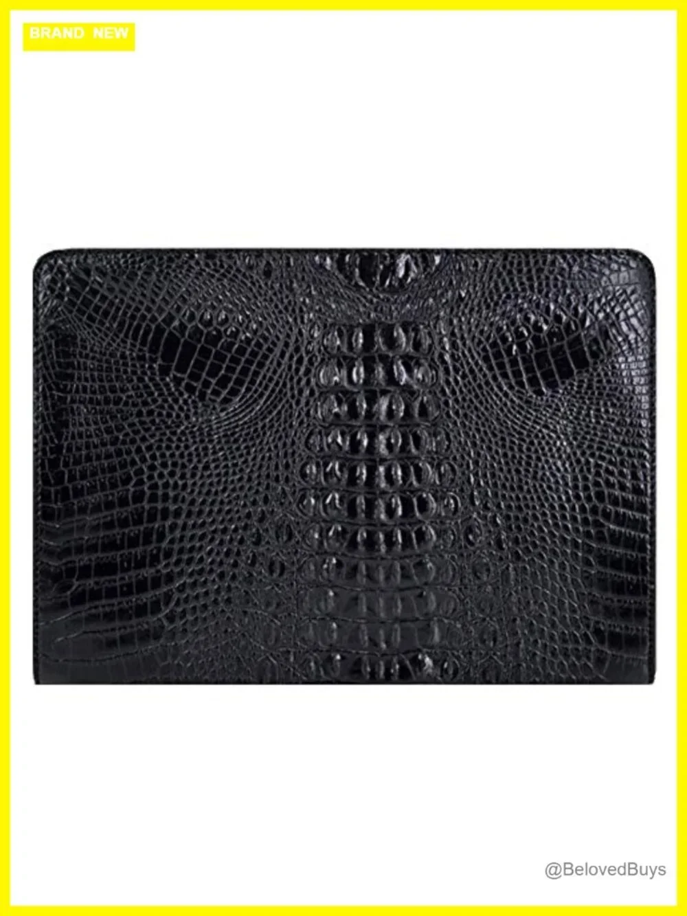 Crocodile Pattern Oversized Envelope Clutch PU Leather Evening Handbag